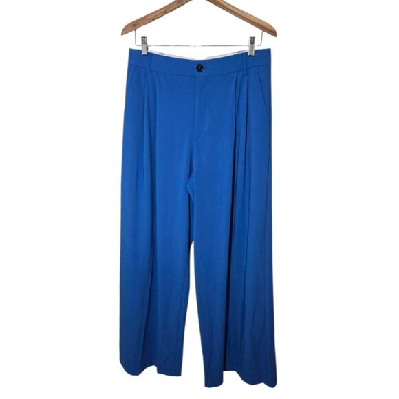 Zara Womens Pleated Wide Leg Pants Large - Picture 2 of 10